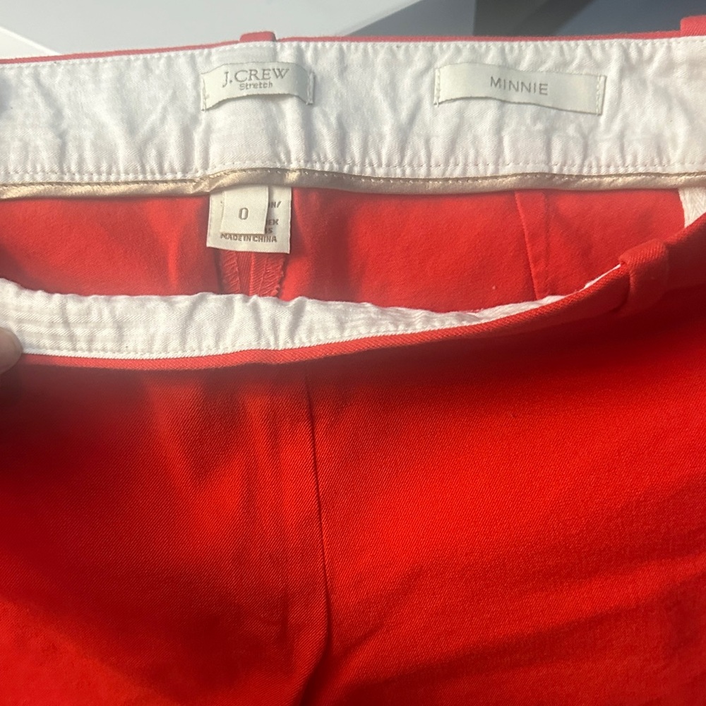 J. Crew Vibrant Orange/Red ankle pants